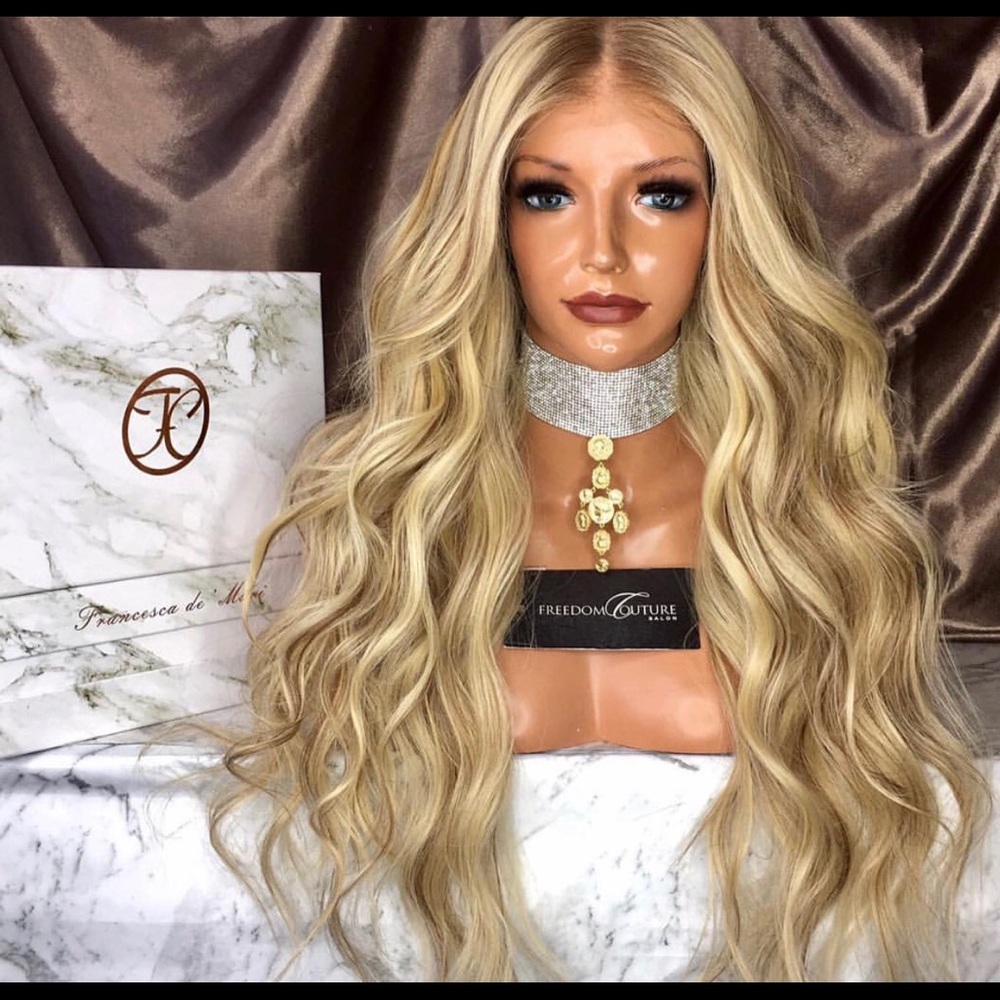 Human hair full lace wig
